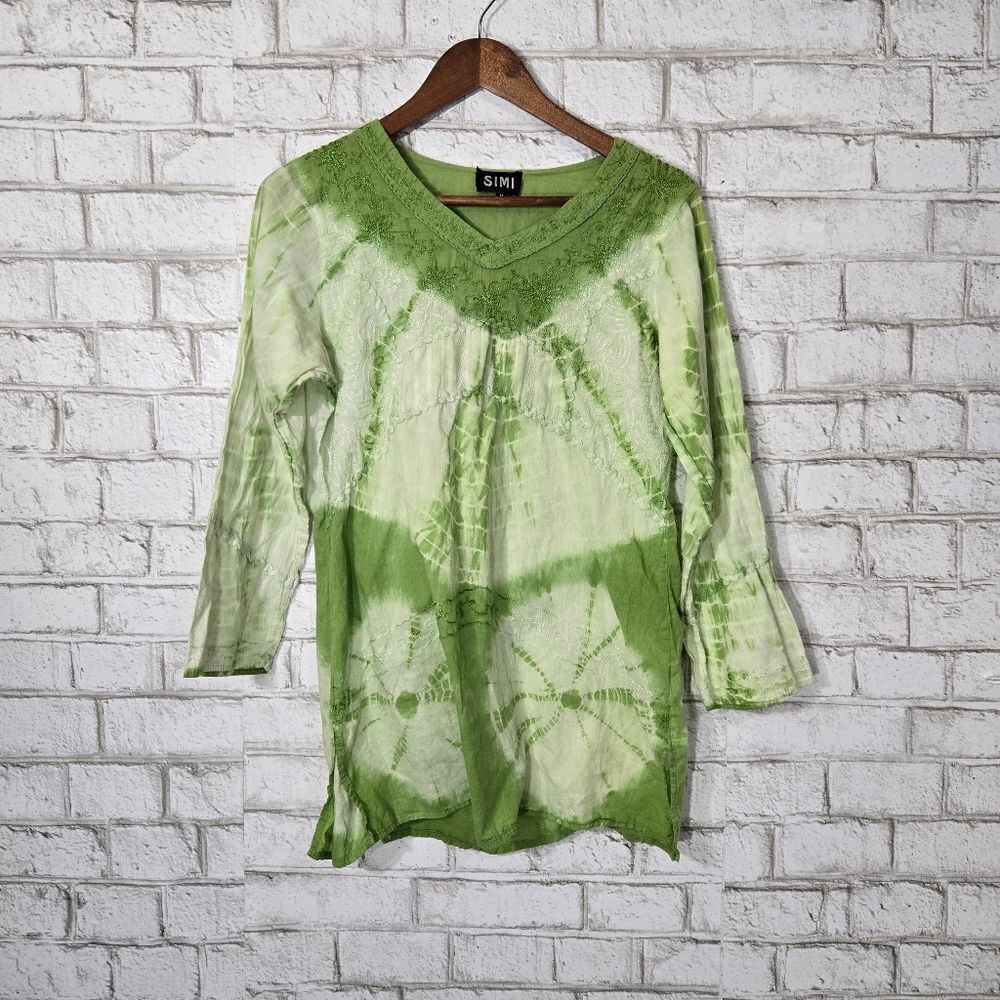 SIMI cute tye-dye long sleeve top